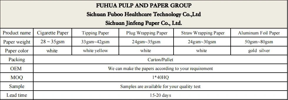 Factory Directly Price Hot Stamping Tobacco Tipping Paper Roll Paper for Cigarette Package Specialty Paper Cigarette Wrappers